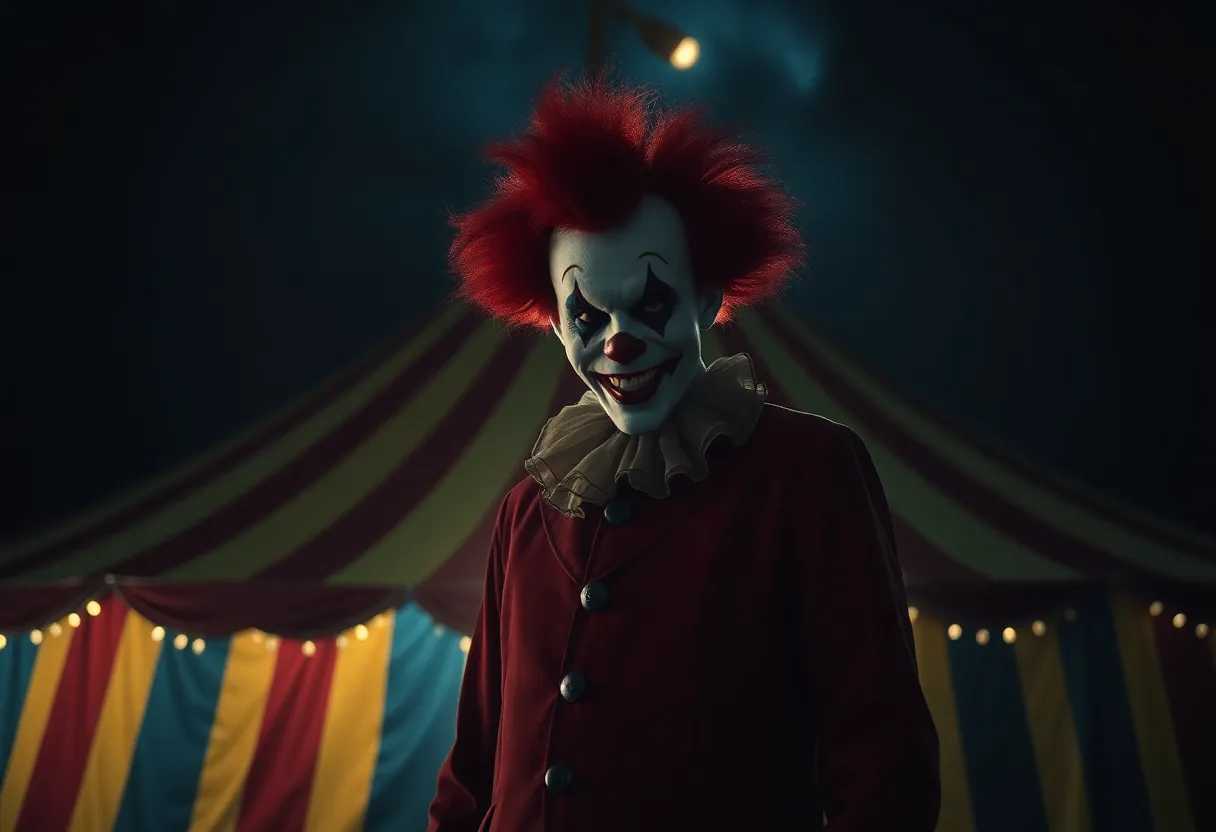 Imagen de la comunidad: A evil clown standing in fron…
